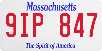 MA license plate 9IP847