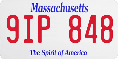 MA license plate 9IP848