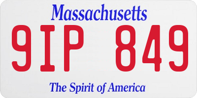 MA license plate 9IP849