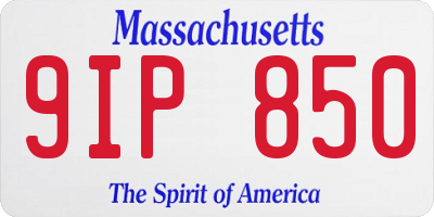 MA license plate 9IP850