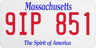 MA license plate 9IP851