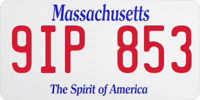 MA license plate 9IP853