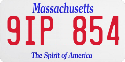 MA license plate 9IP854