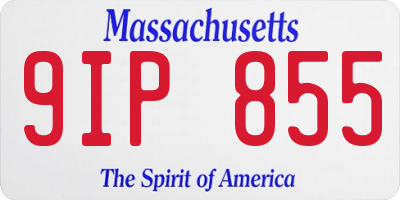 MA license plate 9IP855