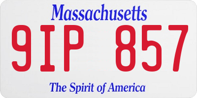 MA license plate 9IP857