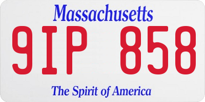 MA license plate 9IP858