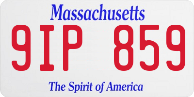 MA license plate 9IP859