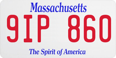 MA license plate 9IP860