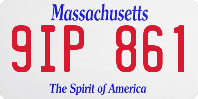 MA license plate 9IP861