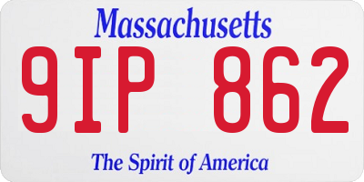 MA license plate 9IP862