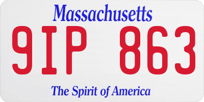 MA license plate 9IP863
