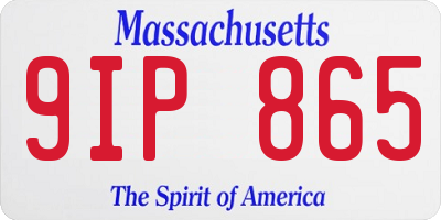 MA license plate 9IP865