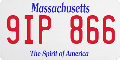 MA license plate 9IP866