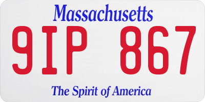 MA license plate 9IP867