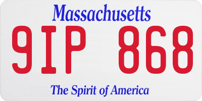 MA license plate 9IP868