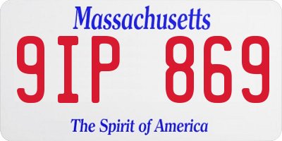 MA license plate 9IP869