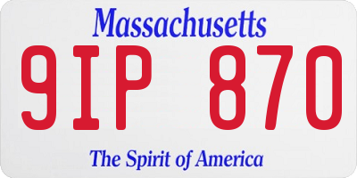 MA license plate 9IP870