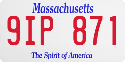 MA license plate 9IP871