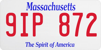 MA license plate 9IP872