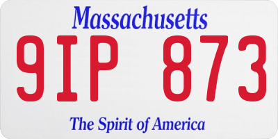 MA license plate 9IP873