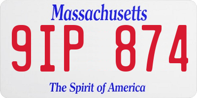 MA license plate 9IP874