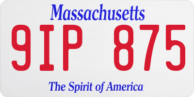 MA license plate 9IP875