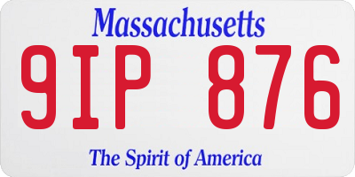 MA license plate 9IP876