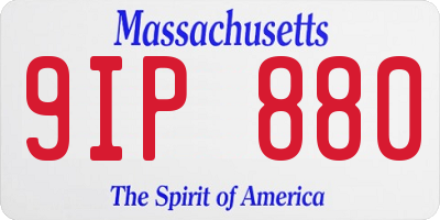 MA license plate 9IP880