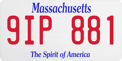 MA license plate 9IP881