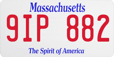 MA license plate 9IP882