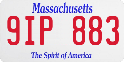 MA license plate 9IP883