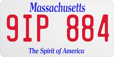 MA license plate 9IP884