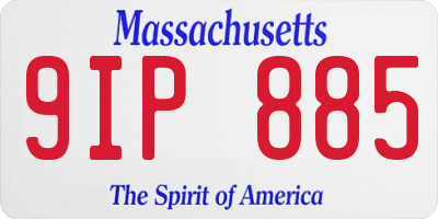 MA license plate 9IP885