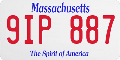 MA license plate 9IP887