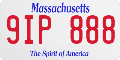 MA license plate 9IP888