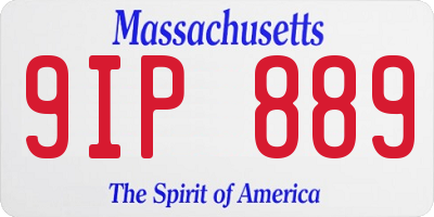 MA license plate 9IP889
