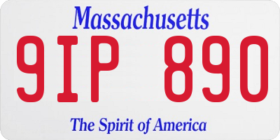MA license plate 9IP890