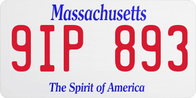 MA license plate 9IP893