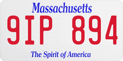 MA license plate 9IP894