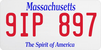 MA license plate 9IP897
