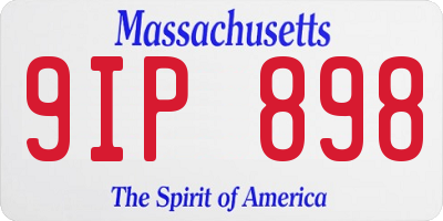 MA license plate 9IP898