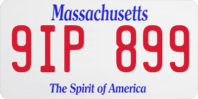 MA license plate 9IP899