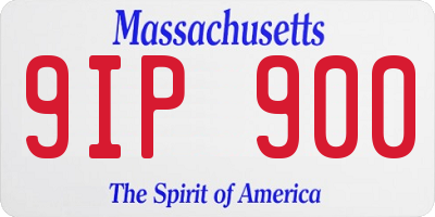 MA license plate 9IP900