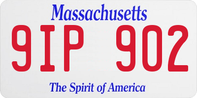 MA license plate 9IP902