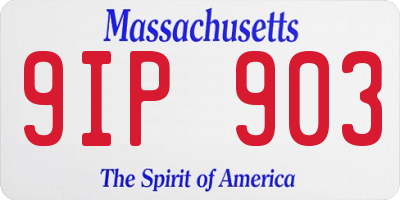 MA license plate 9IP903