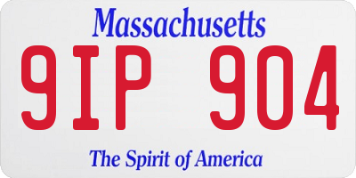 MA license plate 9IP904