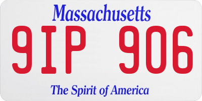 MA license plate 9IP906