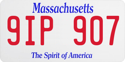 MA license plate 9IP907
