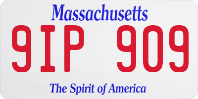 MA license plate 9IP909