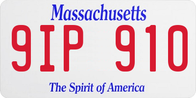 MA license plate 9IP910